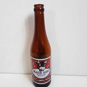 Black Kow Soda Bottle Columbus Ohio Brown Glass Pop 12 fl oz Vintage